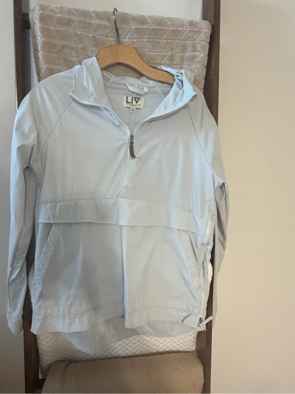 LIV Active Light Blue Hooded Pullover Utility Jacket